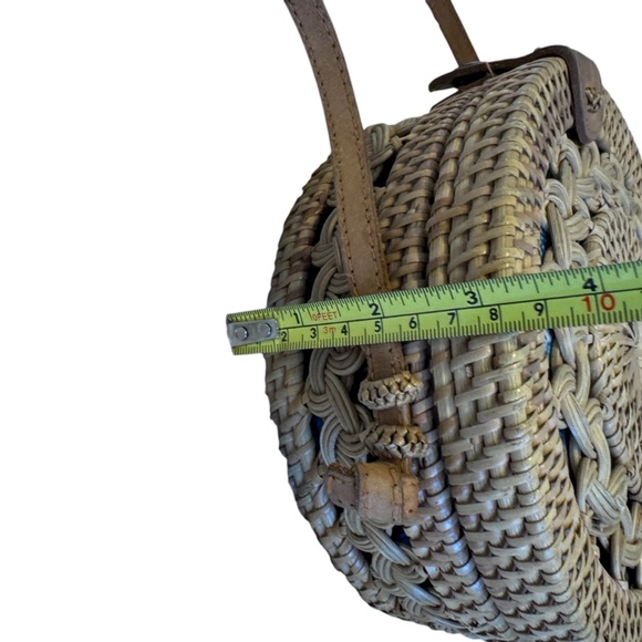 Amerii Rattan Shoulder Bag with Patterned Fabric Lining - Picture 14 of 16